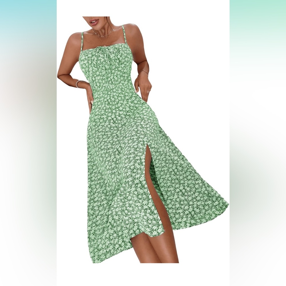 Floral Green Maxi Dress